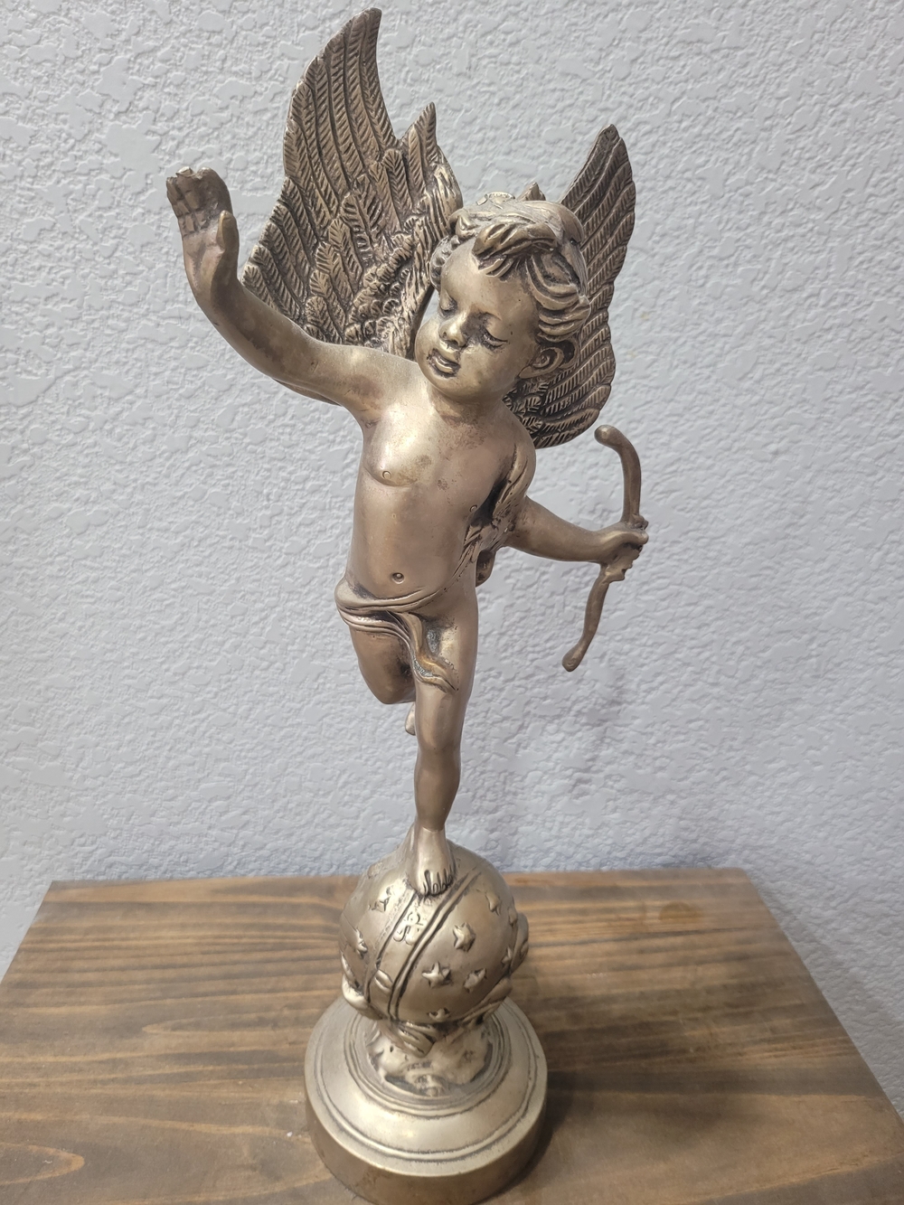 Gold Angel Cherub Sculpture Decorative Accent